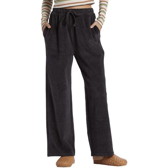 Billabong Sweet Sun Wide Leg Pant Black Corduroy NWT Small - Picture 1 of 9